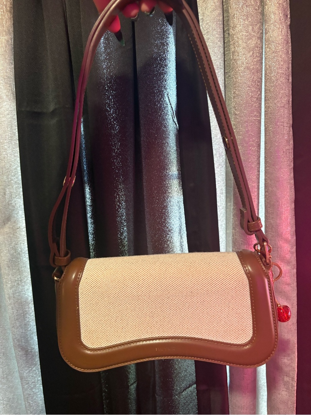 Elegant Brown and Cream Shoulder Bag for Women